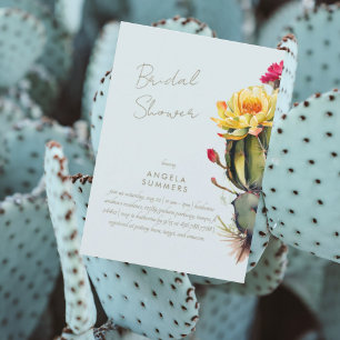 Icy Blue kleurrijke cactus bruids douche uitnodigi Kaart