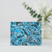 Icy Blue Marked Abstract Briefkaart (Staand voorkant)
