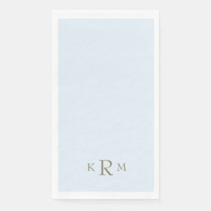 Icy blue monogram servet