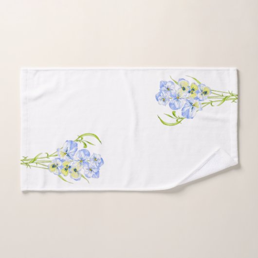 Icy Blue Pansies op een set handdoeken (Handdoek)