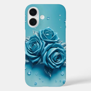 Icy Blue Rozen met Droplets Hoesje-Mate iPhone Cas 16 Hoesje