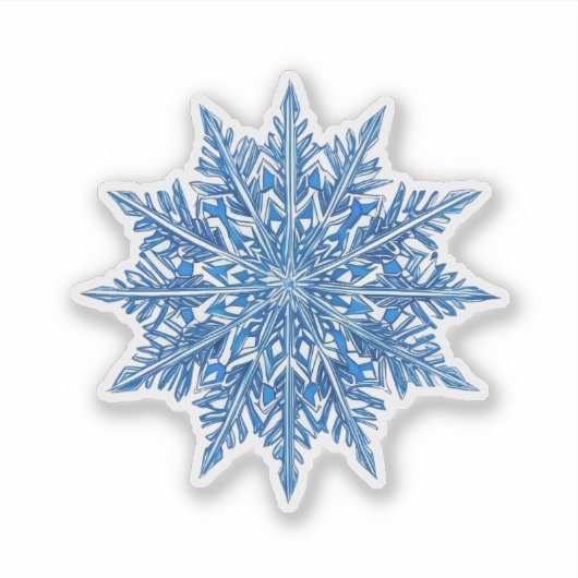 Icy Blue Sneeuwvlok Sticker (Voorkant)