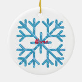 Icy Blue Snowflake Thunder_Cove Keramisch Ornament (Achterkant)