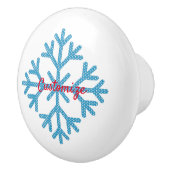 Icy Blue Snowflake Thunder_Cove Keramische Knop (Rechts)