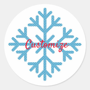 Icy Blue Snowflake Thunder_Cove Ronde Sticker