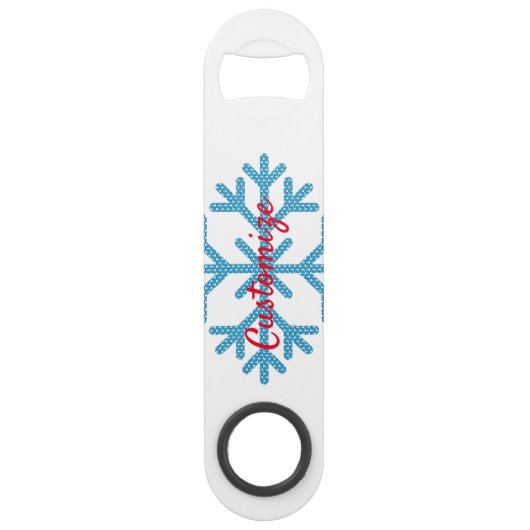 Icy Blue Snowflake Thunder_Cove Speed Flessenopener (Voorkant)