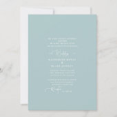 Icy Blue Winter Elegance Wedding Invitation Kaart (Voorkant)