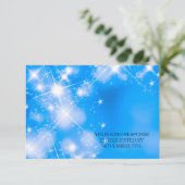 Icy Blue Winter Stars Formal Wedmal Carte RSVP (Debout devant)