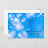 Icy Blue Winter Stars Formal Wedmal Carte RSVP (Devant / Derrière)
