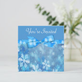 Icy Blue Winter Wonderland Wedding Kaart (Staand voorkant)