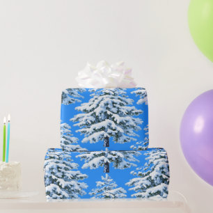 Icy Boomdromen Besneeuwd Bos Cadeaupapier