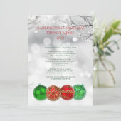 Icy Branches Dîner Férié Personnalisé Menu Modèle (Debout devant)