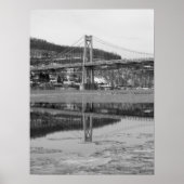 Icy Bridge Tower Reflection Poster (Voorkant)