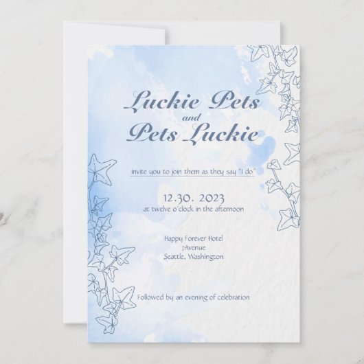 Icy conte de fées de neige mariage invitation fian (Devant)