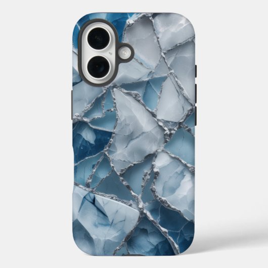 Icy Elegance Frosted Marble Telefoonhoesontwerp Case-Mate iPhone Case (Achterkant)