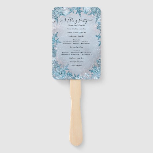 Icy Frozen Snowflakes Winter Wonderland Weddenscha Handwaaier (Achterkant)