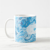 Icy Glacier Blue Marble Texture Abstract Liquid Koffiemok (Links)