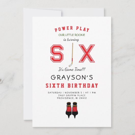 Icy Hockey 6e anniversaire II Invitation (Devant)