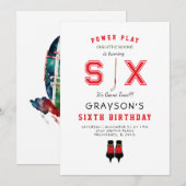 Icy Hockey 6e anniversaire II Invitation (Devant / Derrière)