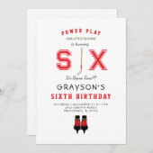 Icy Hockey 6e verjaardag II Uitnodiging (Voorkant / Achterkant)