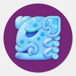 Icy Maya Animal Head Ronde Sticker