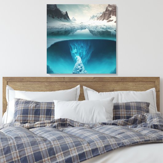 Icy Mountain View Canvas Afdruk (Insitu (Slaapkamer))