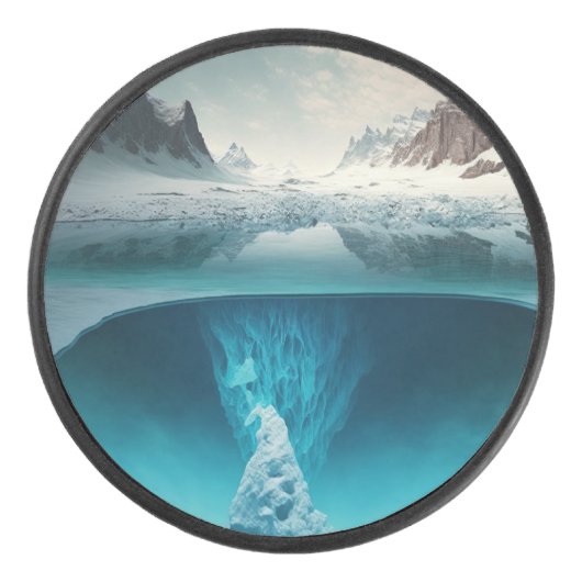 Icy Mountain View Hockey Puck (Voorkant)