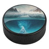Icy Mountain View Hockey Puck (3/4)