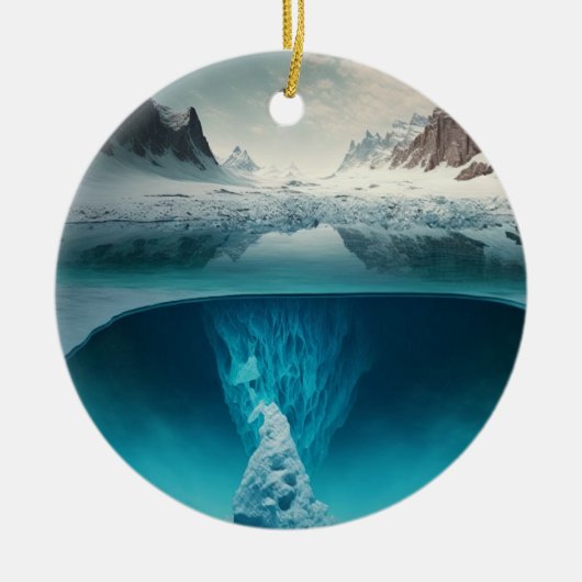 Icy Mountain View Keramisch Ornament (Voorkant)