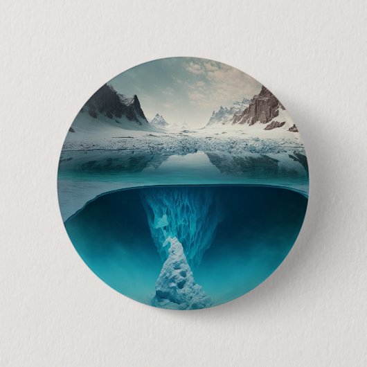 Icy Mountain View Ronde Button 5,7 Cm (Voorkant)