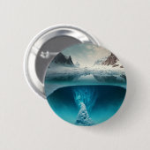 Icy Mountain View Ronde Button 5,7 Cm (Voorkant /achterkant)