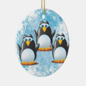 Icy Penguins Keramisch Ornament (Rechts)