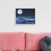 Icy Planet, Frozen Moon Canvas Afdruk (Insitu (Woonkamer))