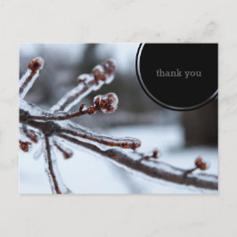 Icy Tree Branch Thank You Briefkaart