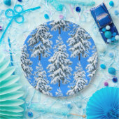 Icy Tree Dreams Snowy Forest Papieren Bordje (Feest)