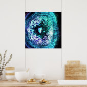  Icy Turquoise en Paarse Geode Crystal Poster (Keuken)