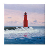 Icy Waters Lighthouse Tile Tegeltje (Voorkant)