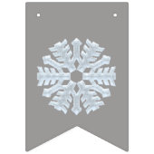 Icy White Frozen Snowflake Elegant kergrijs Vlaggetjes (Tweede vlag)