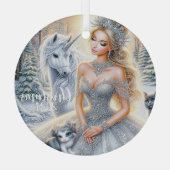 Icy Winter Bride Kerstversiering Glas Ornament (Achterkant)