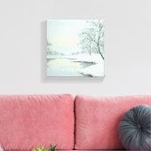 Icy Winter Landscape Canvas Afdruk (Insitu (Woonkamer))