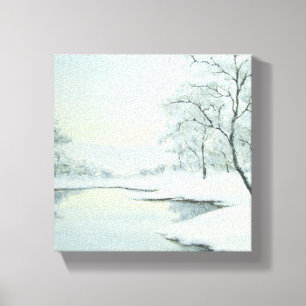 Icy Winter Landscape Canvas Afdruk