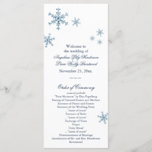 Icy Winter Snowflake Petit Programme de Mariage