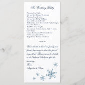 Icy Winter Snowflake Petit Programme de Mariage (Dos)