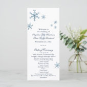 Icy Winter Snowflake Petit Programme de Mariage (Debout devant)