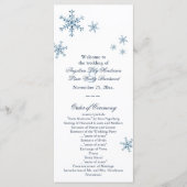 Icy Winter Snowflake Petit Programme de Mariage (Devant)