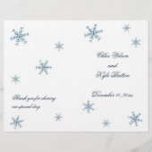 Icy Winter Snowflake Wedding Programme (Devant)