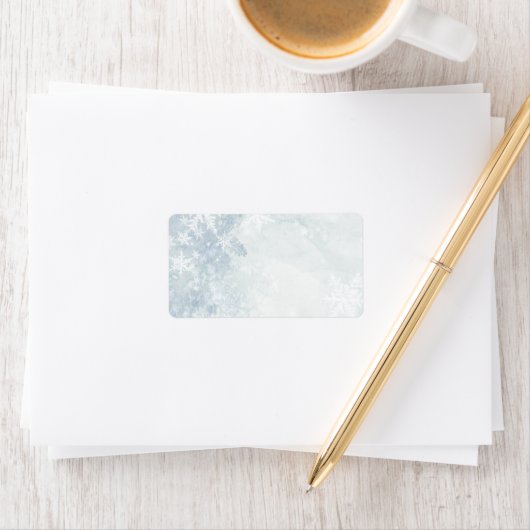 Icy Winter White Snowflake Mailing Address Label (Insitu)