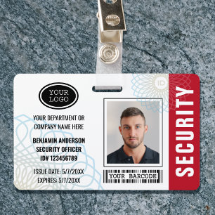 ID Aangepaste beveiligingsagent Foto rood Badge