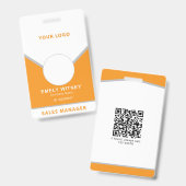 ID Badge simple logo Modèle photo employé (Recto et verso)