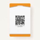 ID Badge simple logo Modèle photo employé (Dos)